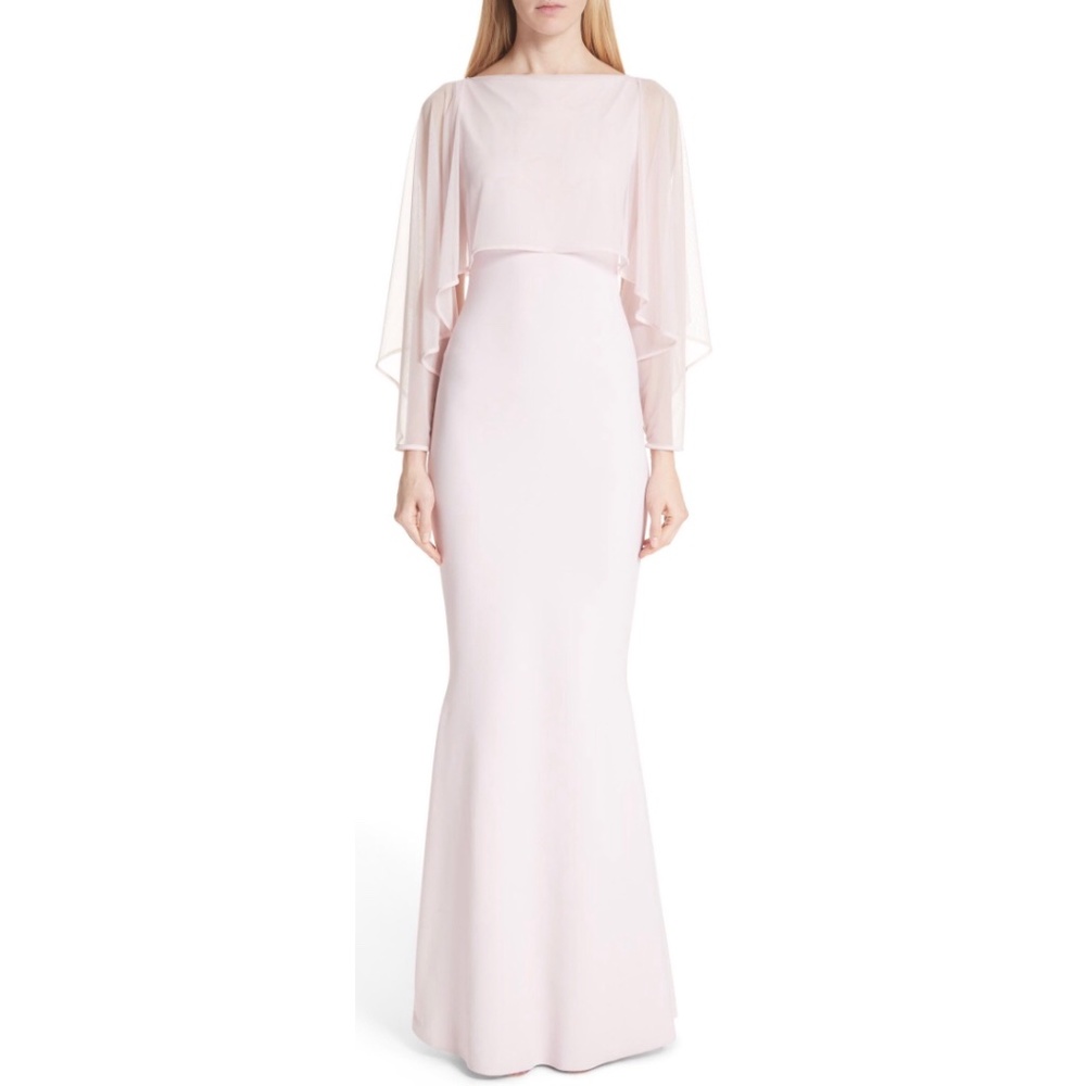 NEW Chiara Boni Illusion Overlay Trumpet Gown, 2US